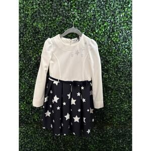 NWT Monnalisa, Designer Girls Dress, Toddler Dress With Stars, Size 4